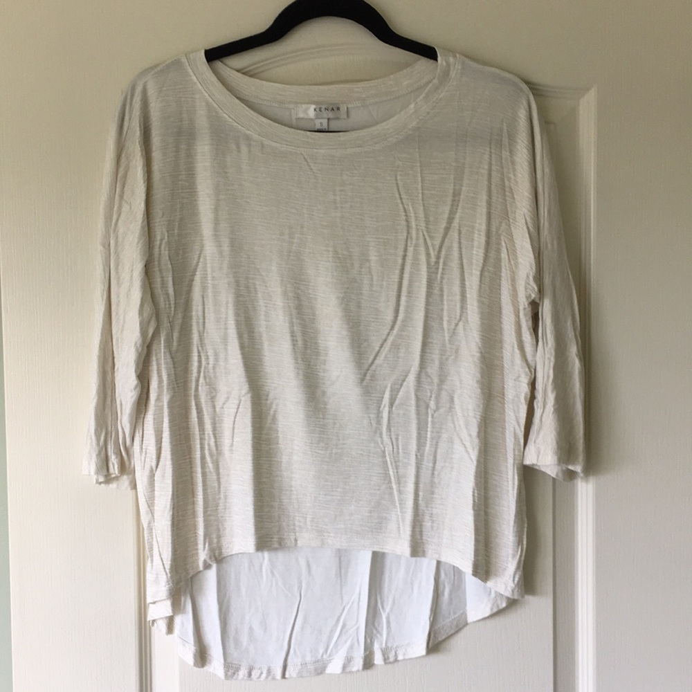 Cream and gold 3/4 shirt by Kenar.